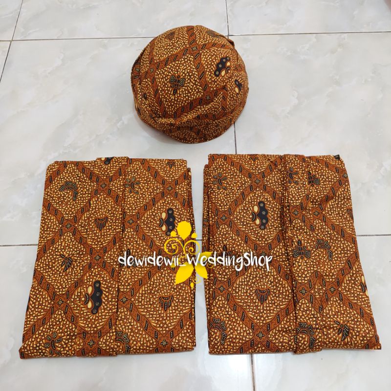 Set Jarik Cewek Cowok + Blangkon, Motif Sido Mukti