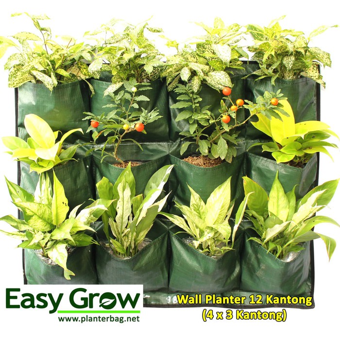 Wall Planter Easy Grow 12 Kantong (3 x 4 Kantong Horizontal)
