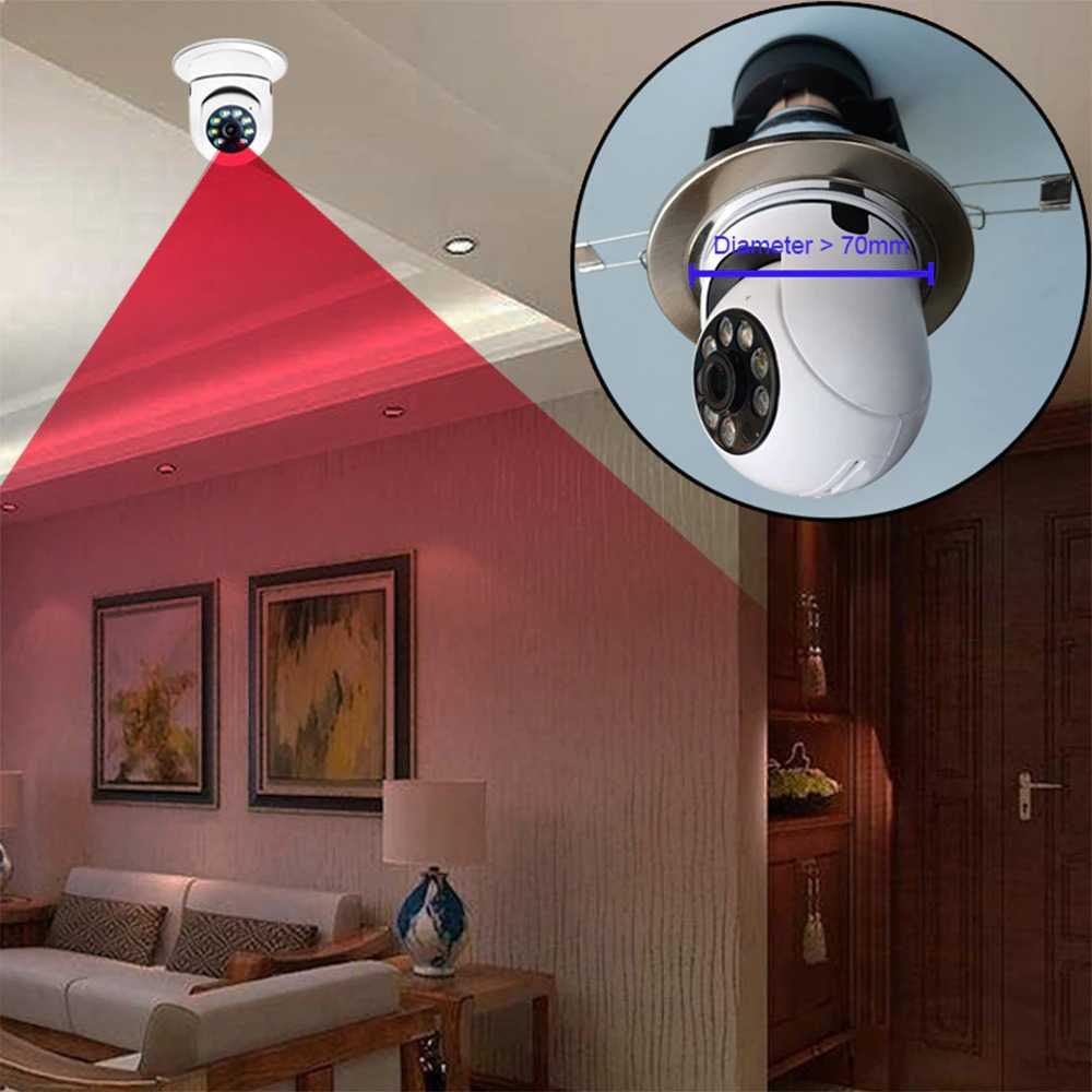 CUGUU CCTV IP Camera Auto Tracking 1080P E27 Wireless Dual Light CG108 ( Mughnii )