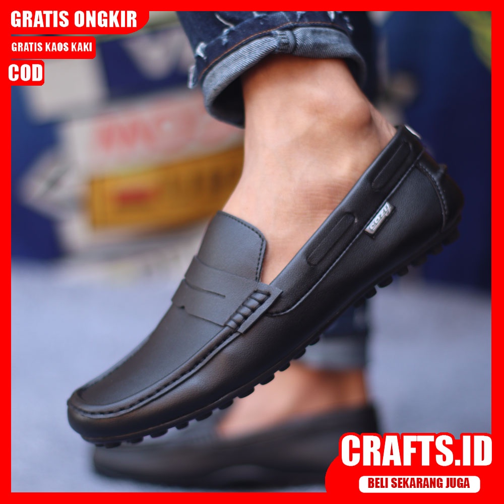 CRAFTS X VERONA Sepatu Formal Pria Kulit Sytetic Kerja Pantofel Cowok Casual Pria