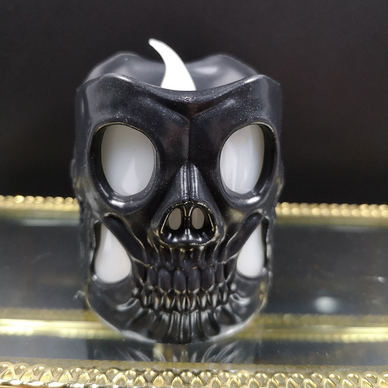 Lampu Lilin Led Bentuk Labu Tengkorak Untuk Dekorasi Pesta Halloween