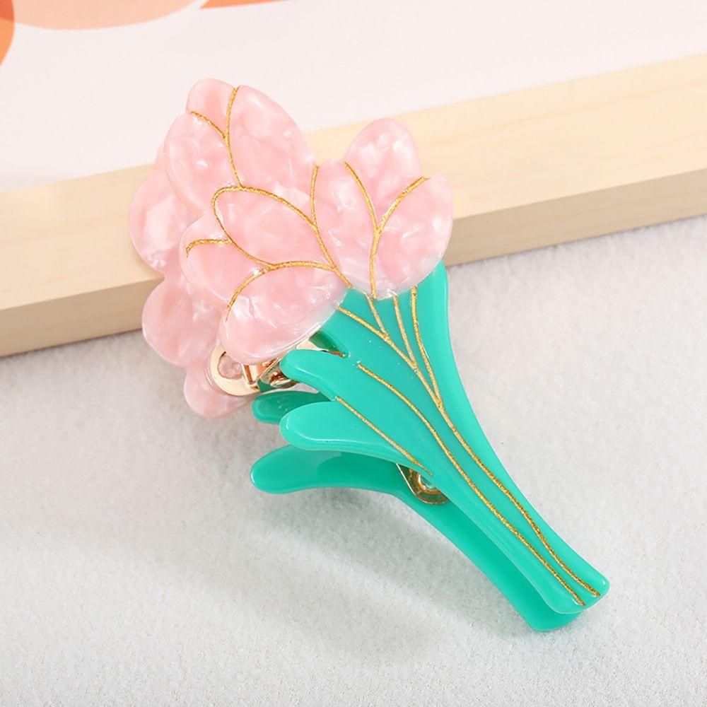 Needway Bunga Tulip Hair Claw Kepribadian Lucu Mencuci Muka Perempuan Gadis Akrilik Women Hair Clip