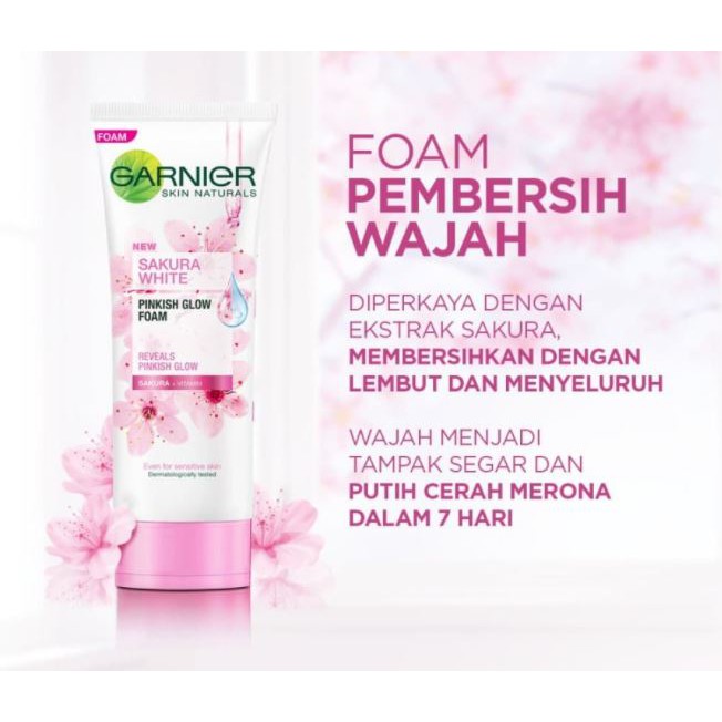 ☘️Yuri Kosmetik☘️ Garnier Sakura Hyaluron Face Wash 100ml / 50ml / Sabun Muka