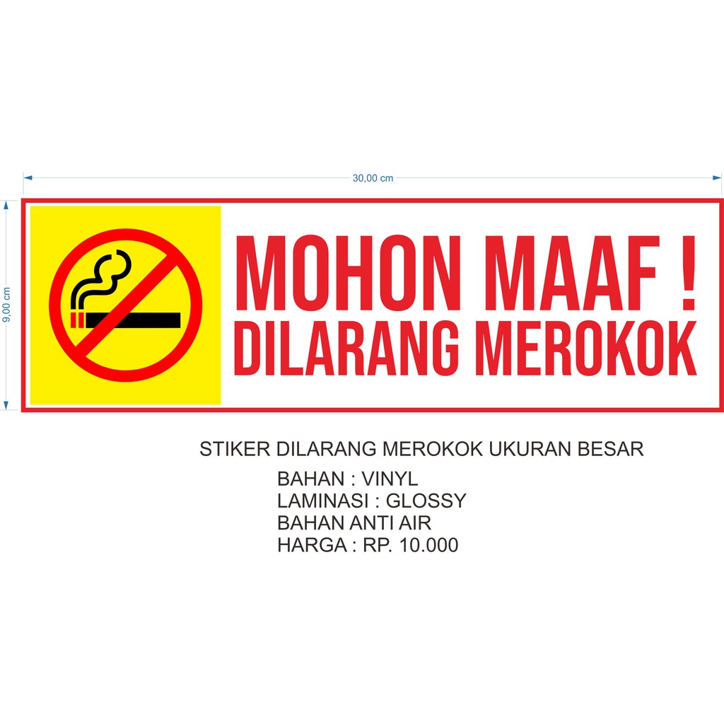 Jual Sticker Dilarang Merokok Besar Shopee Indonesia