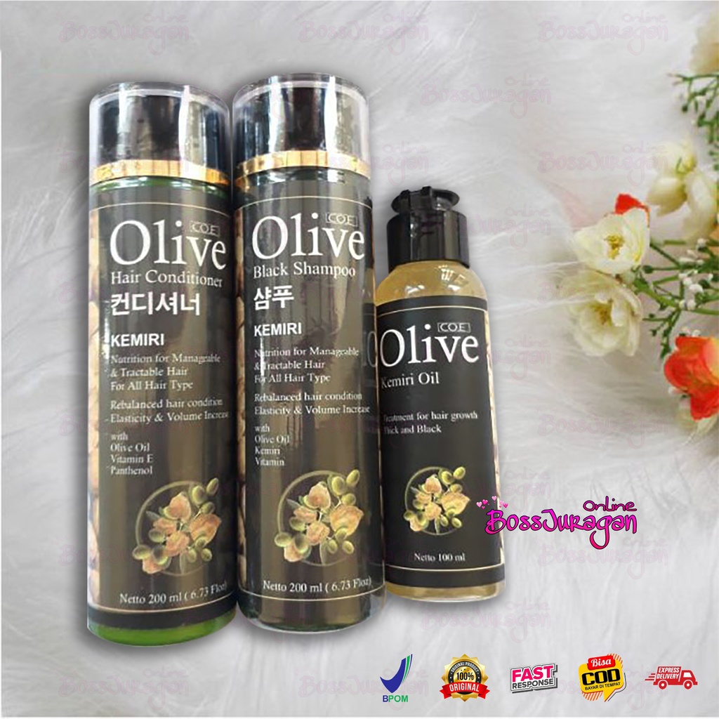 (BOSS) SYB OLIVE KEMIRI BLACK SAMPO, CONDITIONER , KEMIRI OIL BPOM - OLIVE KEMIRI SYB COE