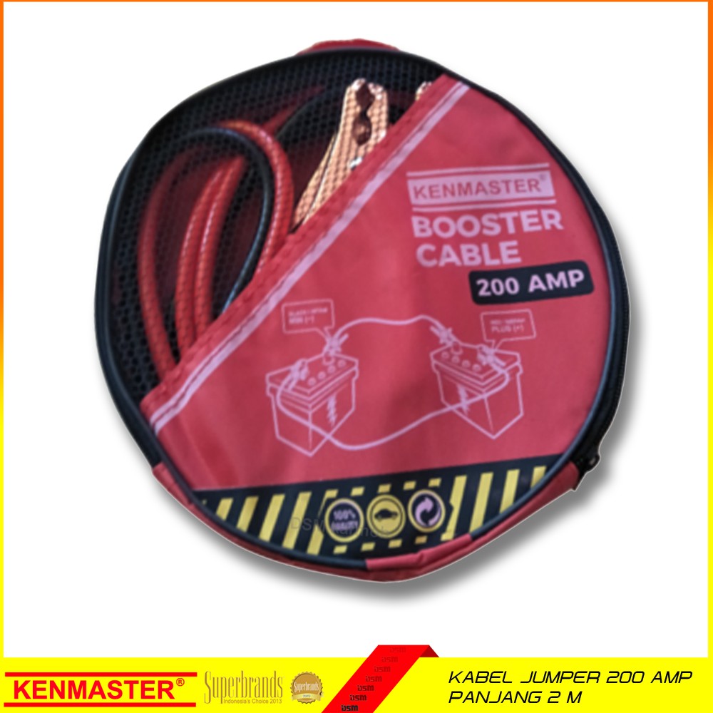 Kenmaster / Booster Cable 200 Amp - 2 m / Kabel Jumper Aki / Jumper Aki / Aksesoris Mobil / DSM