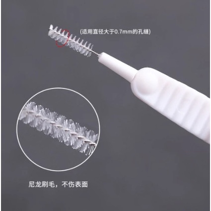 10 Nylon Spiral Anti-clogging Brush Gap Hole Brush Head Shower Head