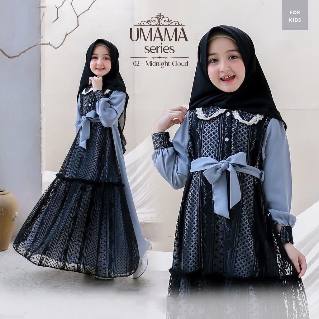 Umama Syari Kids FREE HIJAB / Usia 9 - 10 Tahun FREE HIJAB / Gamis anak Perempuan / Baju Anak Peremp