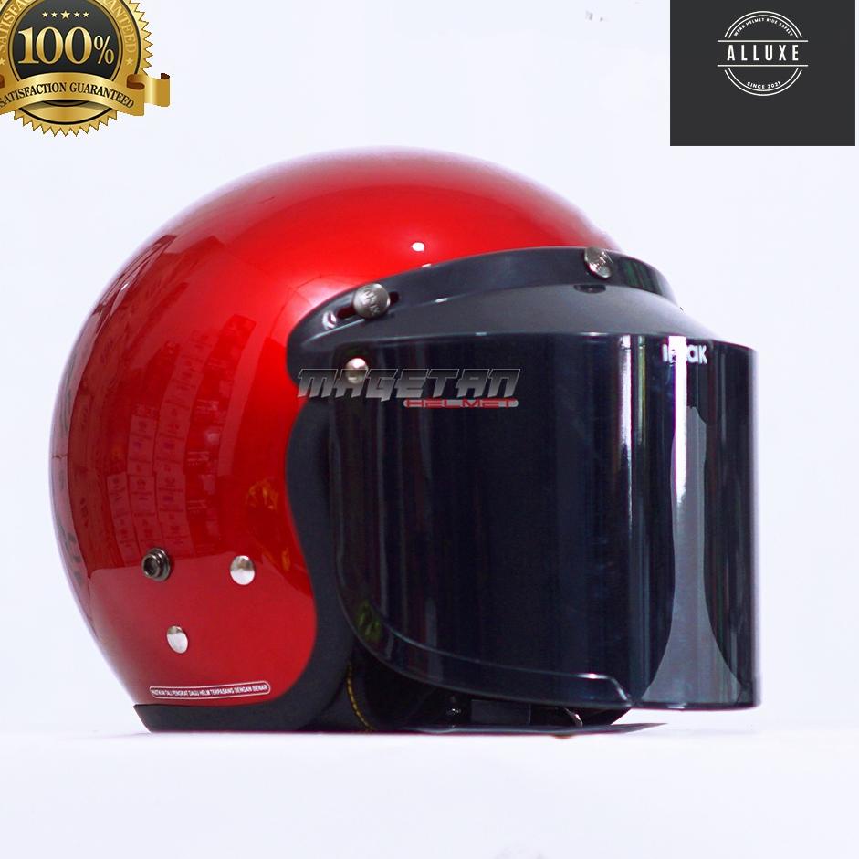 ⸨HeJ♝⸩ ⭐️ HELM BOGO DEWASA FULL LEHER PRIA/WANITA original + KACA FLAT INJAK ORIGINAL 100% |Terviral