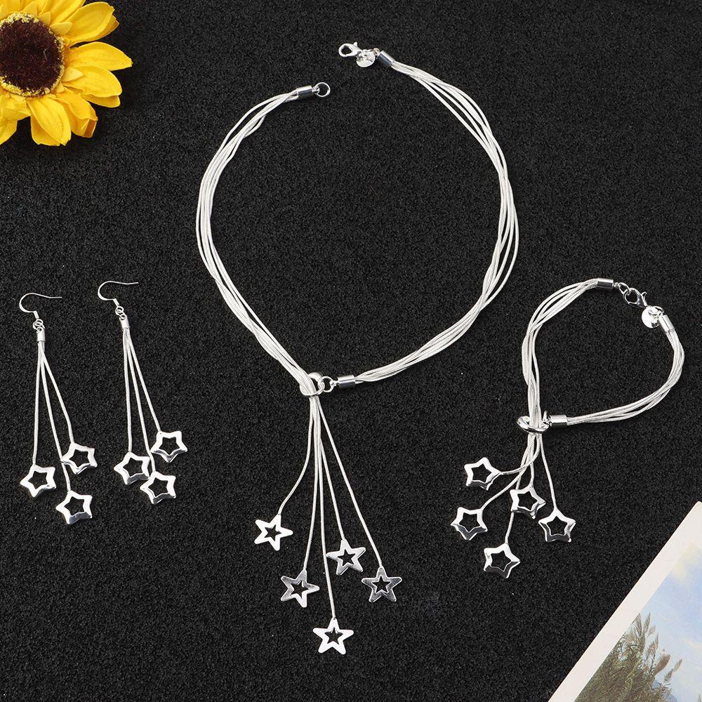 R-flower 1set Perhiasan Fashion Kit Indah Capung Hati Bintang Perlengkapan Pernikahan Anting Cincin