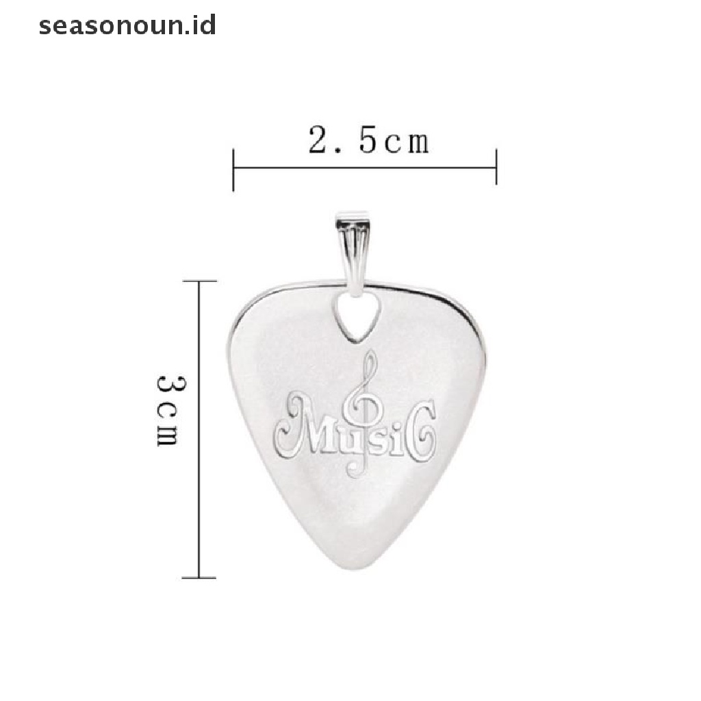 【seasonoun】 Metal Acoustic Electric Guitar Bass Necklace Pick Thin Mediator Pick With Chain .