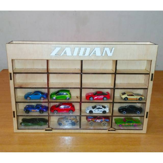 Rak HotWheels /Diecast Hotwheels Display Hot Wheels Mainan Kado / Rak Kayu ISI 20 tutup akrilik