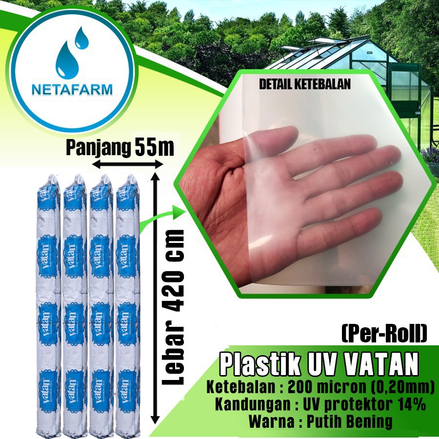 Plastik UV VATAN TURKEY 14% 200mc 4.2x55m GreenHouse - 1 Roll