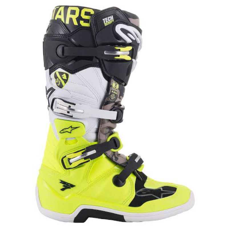 SEPATU ALPINESTARS TECH 7 LE  2021 NEW YELLOW FLOU BLACK WHITE