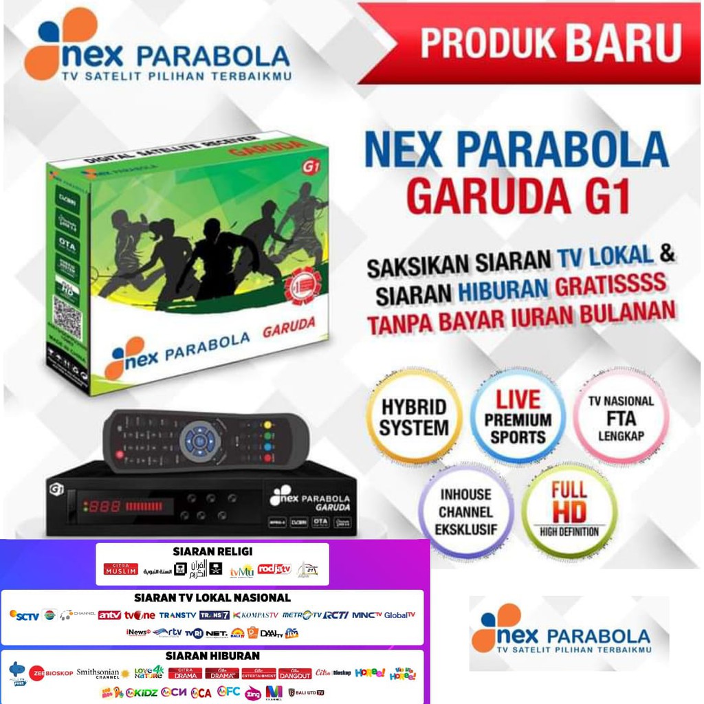 Receiver Nex Parabola G1 Saluran Tv Nasional lengkap