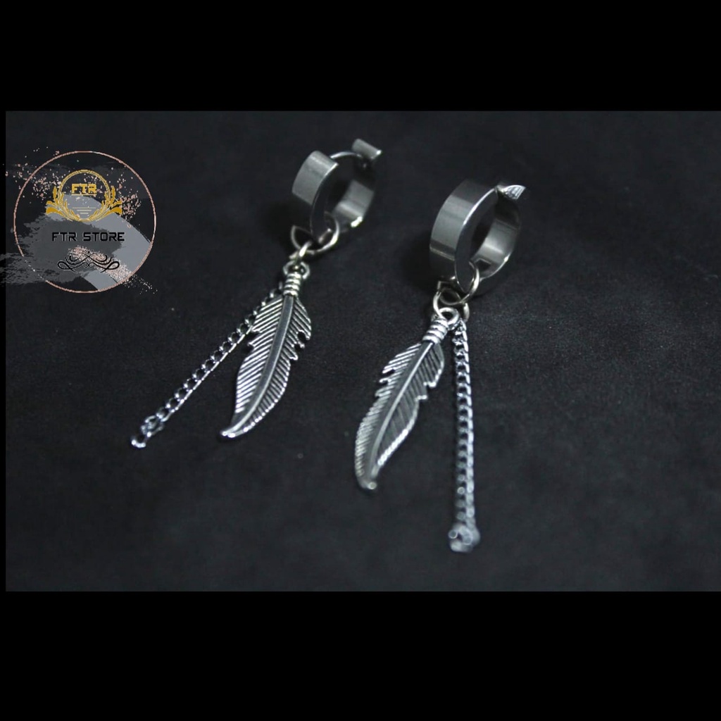 IP-L Anting style KOREA / anting jepit / Anting pria / anting style / ANTING KOREA TITANIUM/ Anting/ Anting bulu