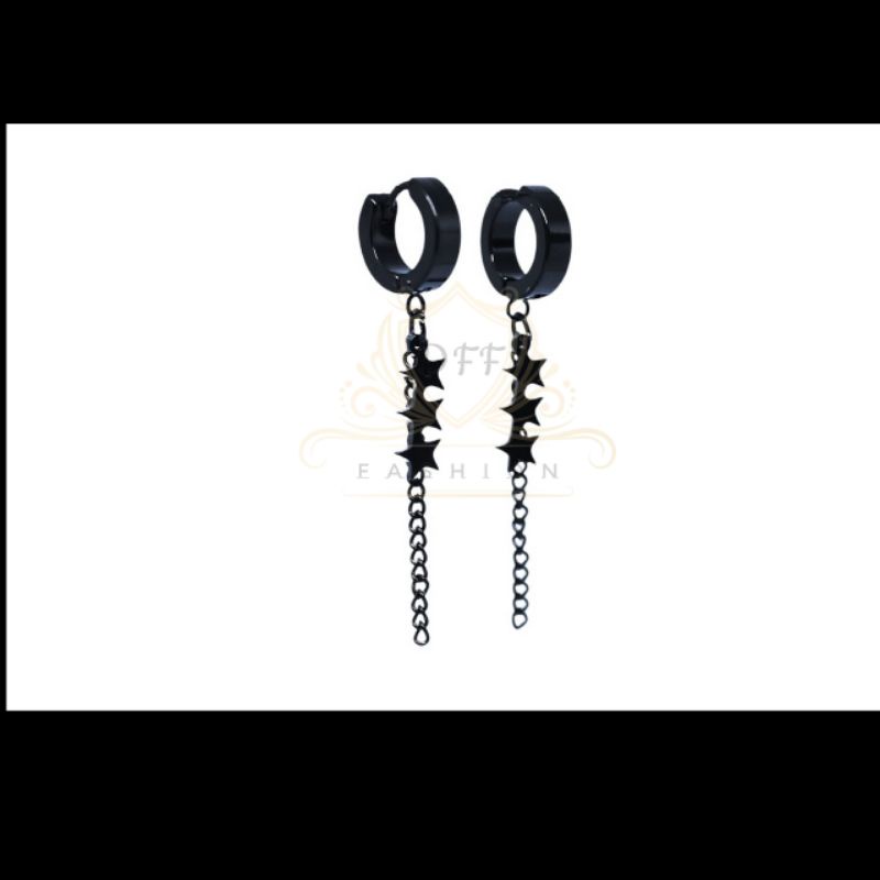 [TERBARU] Anting model bintang susun rantau hitam/Earrings black/ Anting hitam