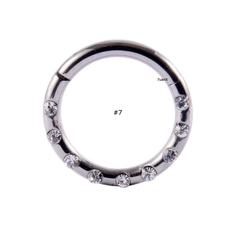 1piece G23 Titanium Nose Hoop Rings Piercing Clicker Hinged Segment Helix Piercing Body Jewelry