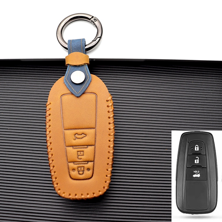 Casing Kunci Remote Mobil Keyless Bahan Kulit Untuk Toyota Vios Yaris Vigo Altis