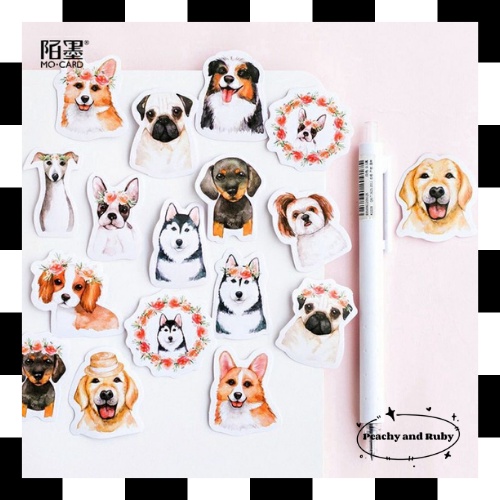 

45 pcs Stiker Desain Anjing Lucu Untuk Dekorasi Scrapbook Planner Journaling