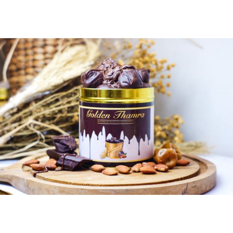golden thamra isi almond & coklat /kurma sukari