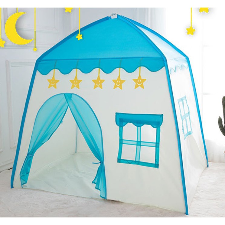 [PROMO COD] TENDA ANAK MODEL RUMAH TENDA BERMAIN PRINCESS CASTLE OUTDOOR AN8112-Biru