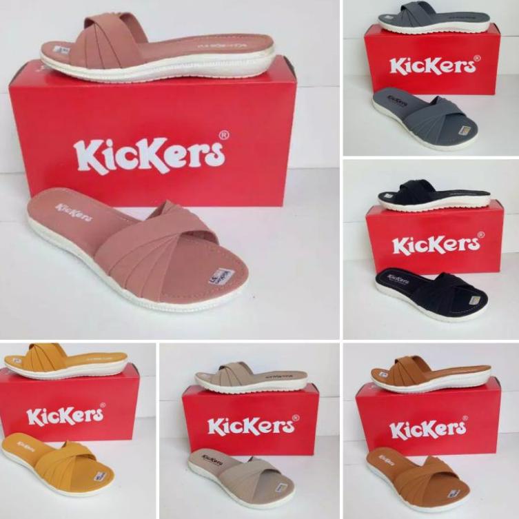 Sandal flat kickers wanita grade ori {AKK.02Jl22ᵁ}
