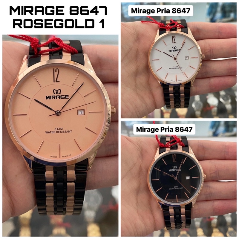 Jam Tangan Mirage 8647 Pria Rosegold 1
