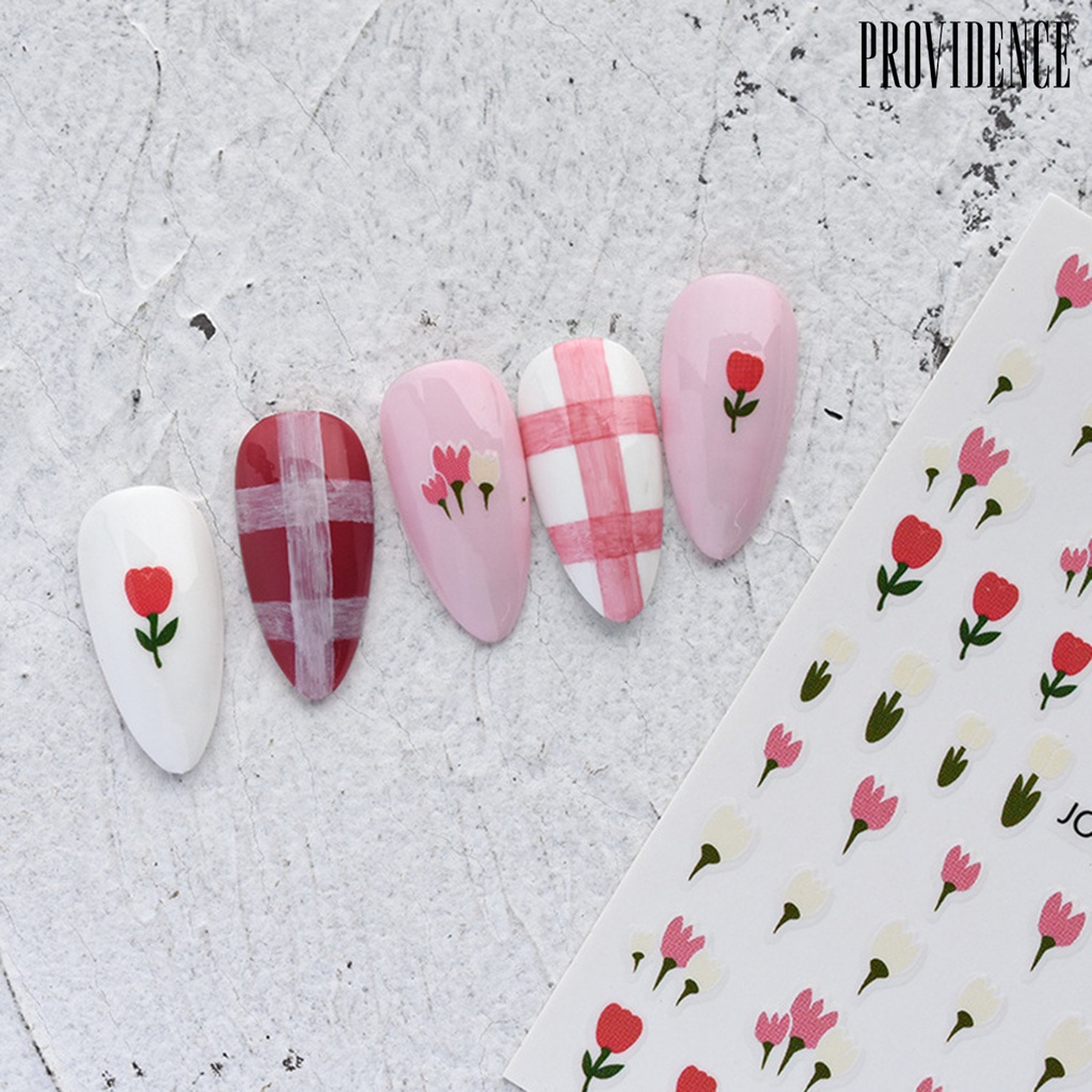 Stiker Kuku Motif Bunga Dengan Perekat Untuk Nail Art