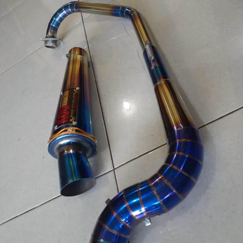 KNALPOT RACING KOU COBRA KANAN BLUEMOON FULLSYSTEM VIXION PROMO