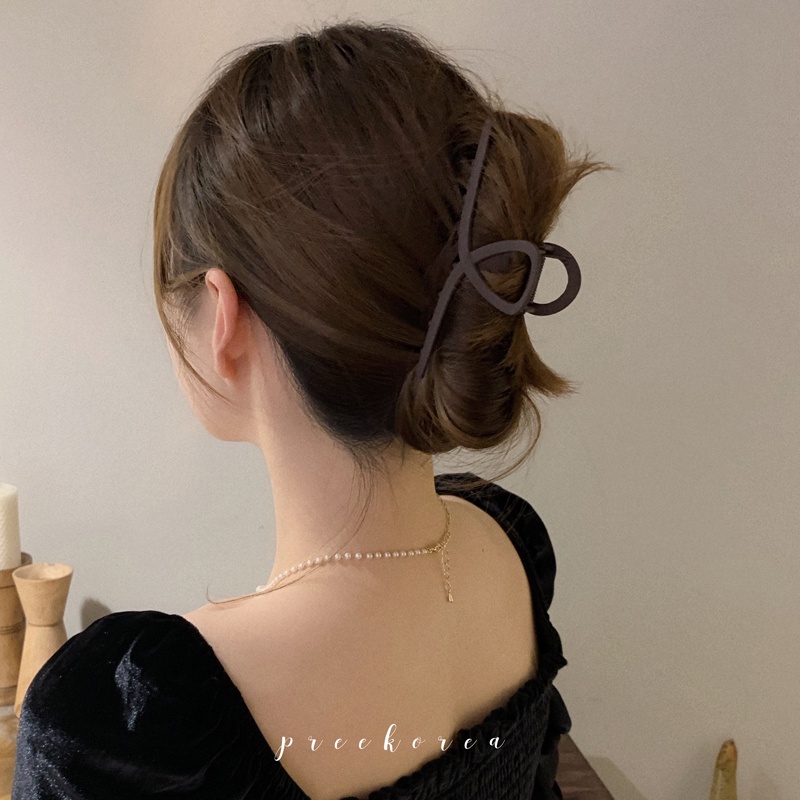 New Full Metal Matte Black/Khaki Korea Elegant Lady Girls Big Hairpin Hairclips Hair Accessory