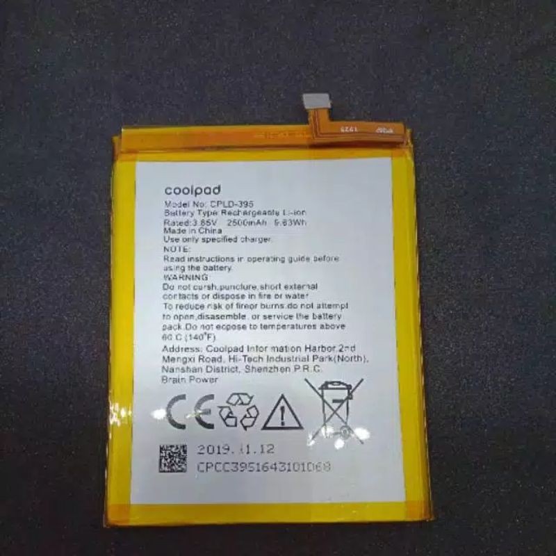 Batre by hp Coolpad Fancy 3 E502 R108 Cold 395 Original