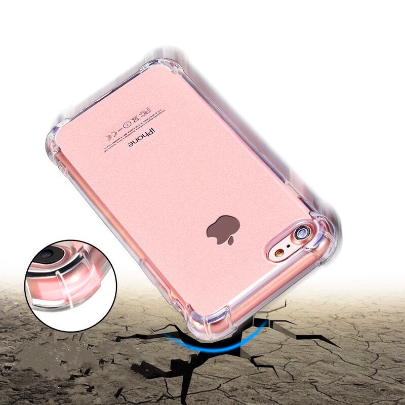 Casing Soft Case Bahan TPU + Serat Karbon Shockproof untuk iPhone 6 / 6S / 7 / 8 Plus