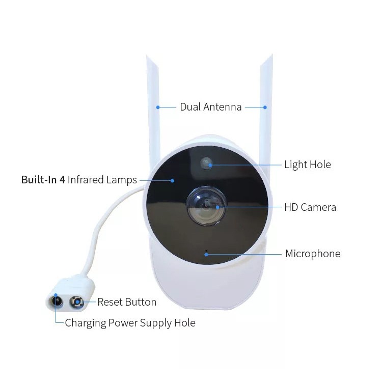 Kamera CCTV Xiaovv Pro 2K Wifi Outdoor Camera 1080P Waterproof Panoramic Pengawas Original-3