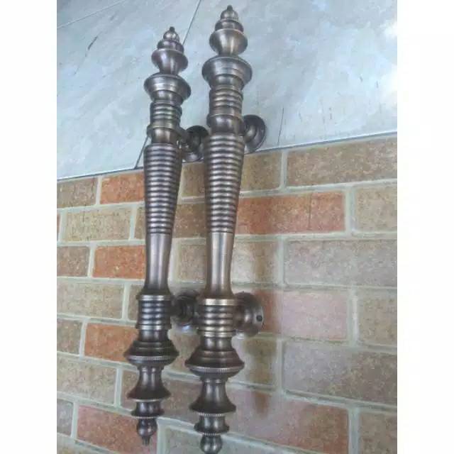 Handle Pintu / Gagang Pintu Rumah Kuningan Antik Motif Minaret