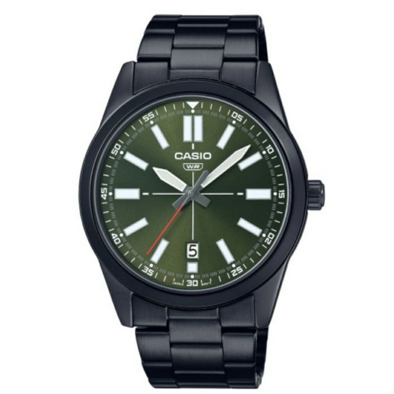 jam tangan pria casio original mtp-vd02b-3eudf hijau jam tangan casio original garansi 1 tahun