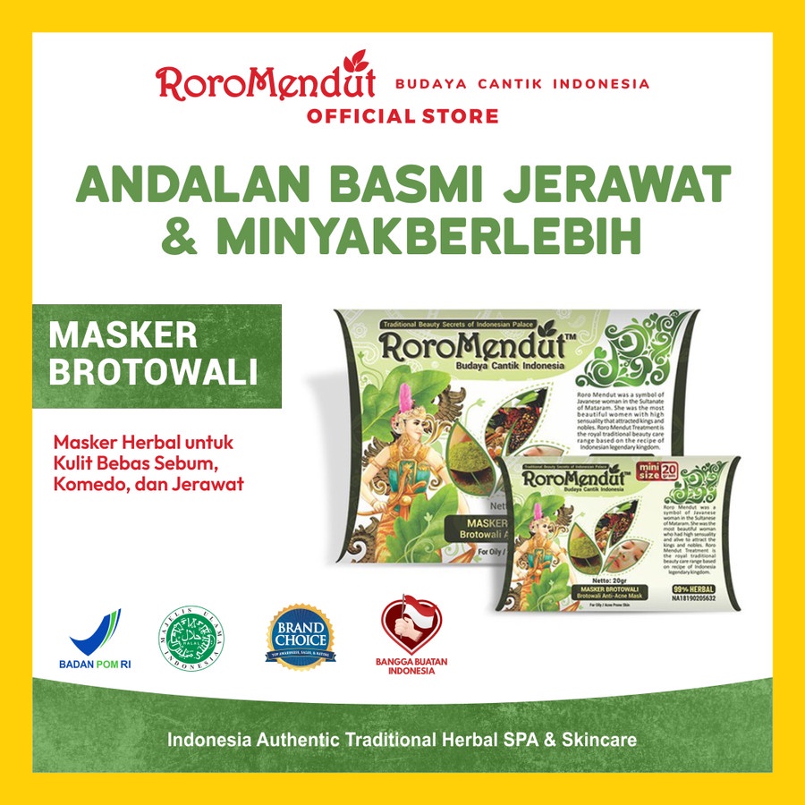 Masker Jerawat Premium Brotowali Roro mendut