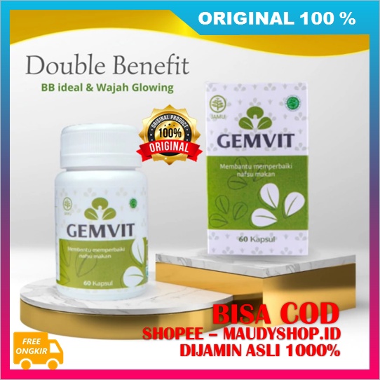 Gemvit Suplemen Penggemuk Badan Pencerah Wajah Glowing BPOM ASLI ORI