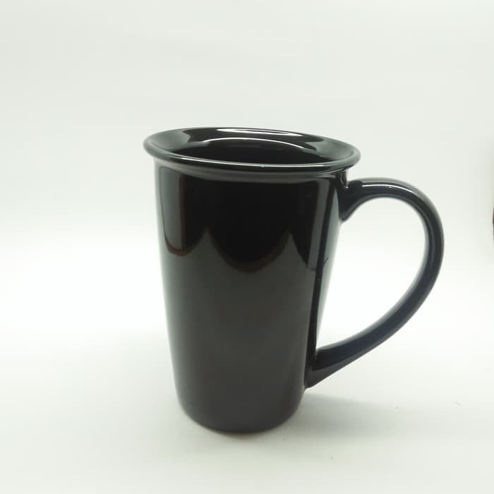 mug unik lonjong / mug keramik hitam / mug cantik / mug tebal