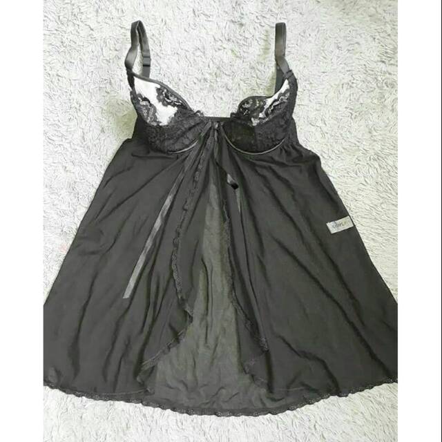 Lingerie Valege color black clover mesh