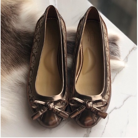 Coach signature benni ballet flat shoes sepatu wanita original pp