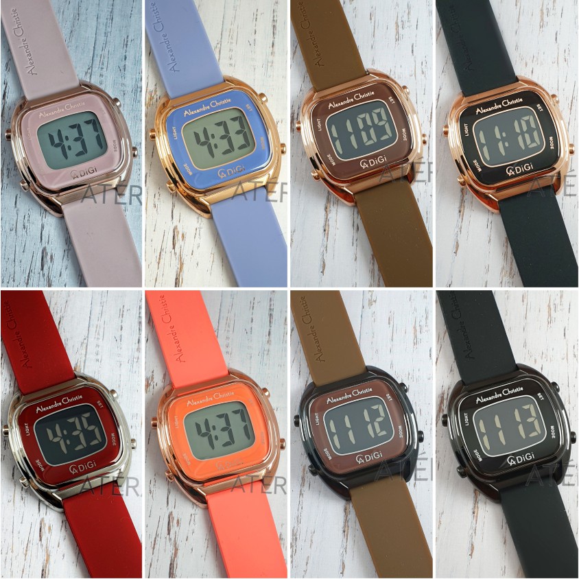ALEXANDRE CHRISTIE AC 9335 WANITA ORIGINAL / JAM TANGAN CEWEK ALEXANDER AC9335 KARET RUBBER DIGITAL