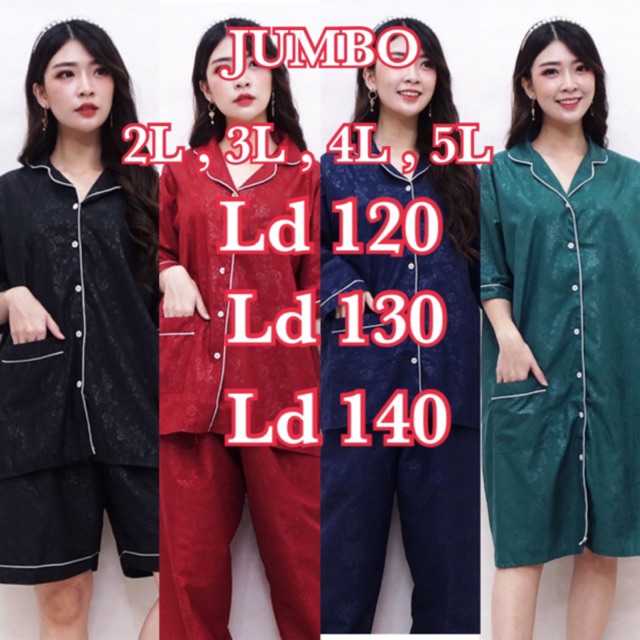 Emboss piyama baju tidur super jumbo ld 110 120 130 2L 3L 4L