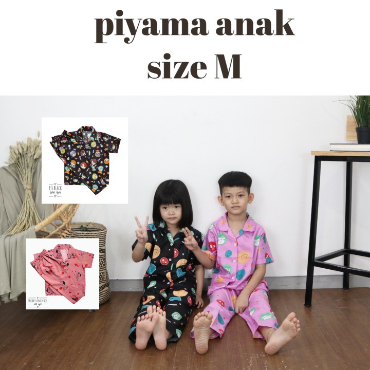 IZANY Piyama Anak SIZE M Saten Apple Banyak Motif Shopee