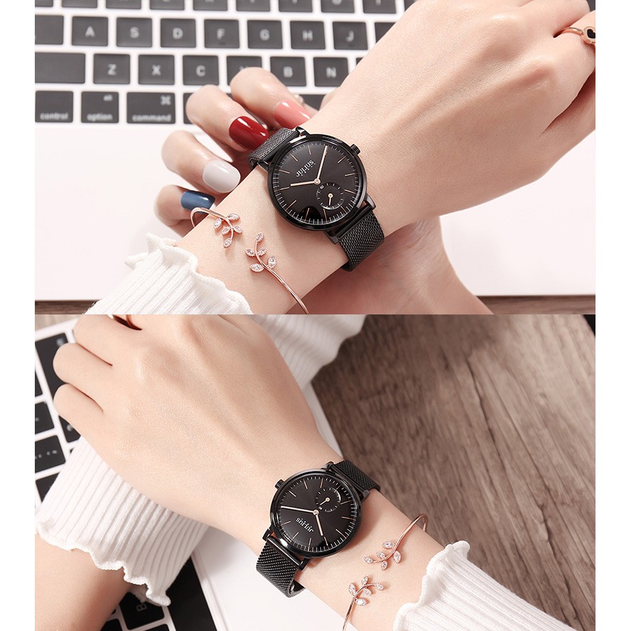 Julius JA-1065 / JA1065 ORIGINAL Jam Tangan Wanita Stainless Steel - Silver Rose Gold Blue Black