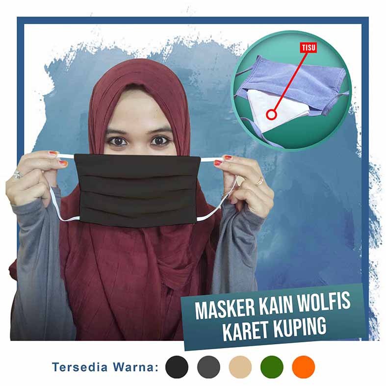 MASKER /MASKER MULUT/ MASKER HIJAB /MASKER  KAIN BAHAN OXVORD DAN WOLFIS