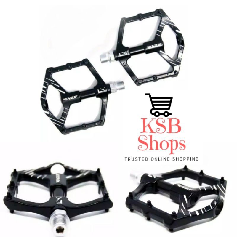 [KSB] Pedal Bearing Raze Alloy BLACK Pedal Sepeda Lipat MTB