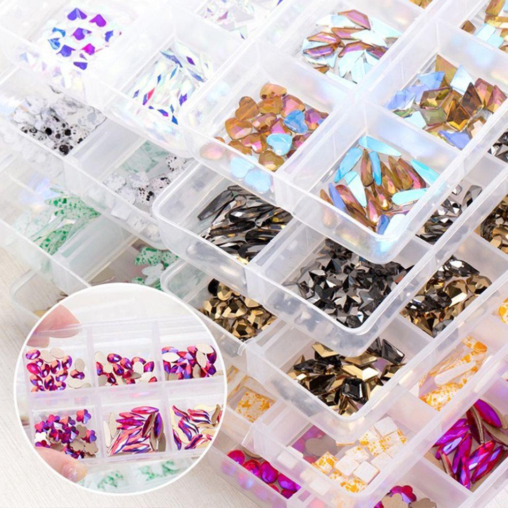 AUGUSTINA Agustina Nail Art Rhinestones Aurora Colorful Flatback Beads Manicure Jewelry Permata Bentuk Campur Kristal