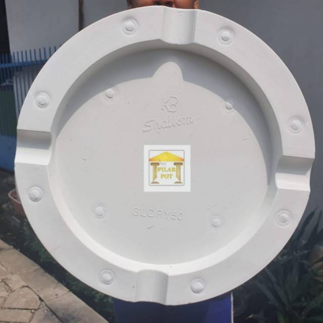 pot bunga tanaman SHALLOM bulat putih 50cm - jumbo