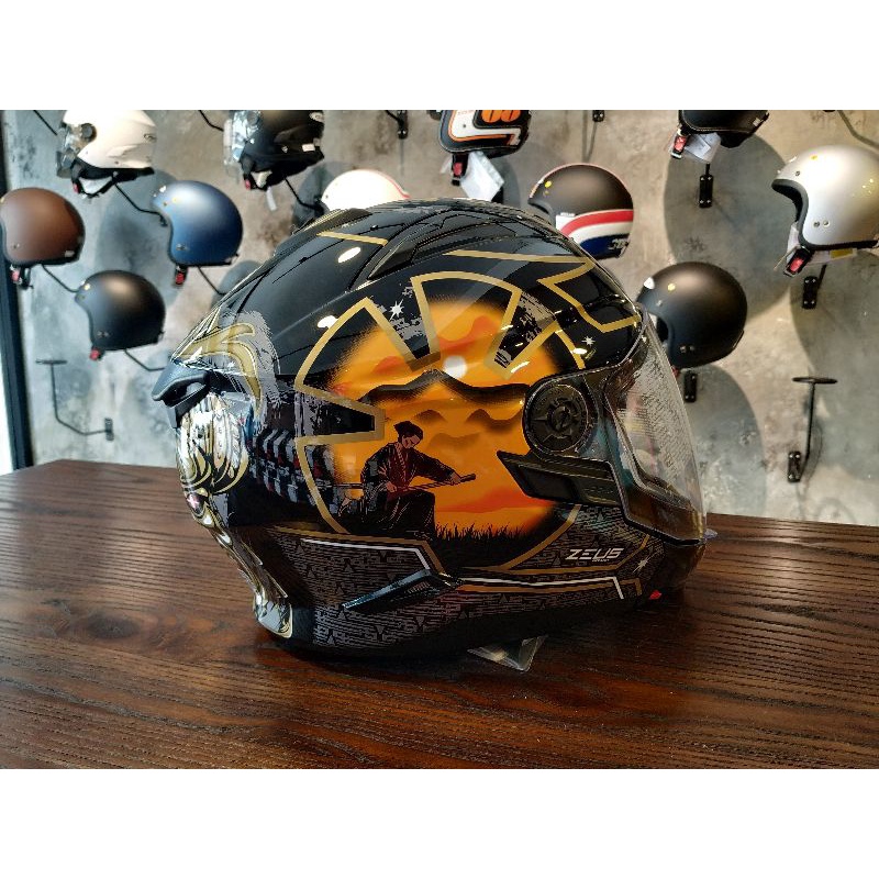 HELM ZEUS ZS613C ZS 613C BLACK AJ20 ORANGE